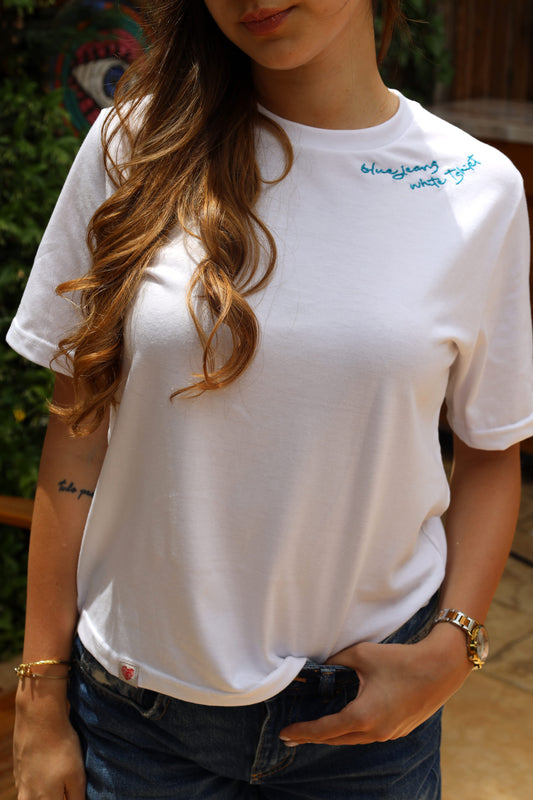 Blue Jeans White T-Shirt Tee