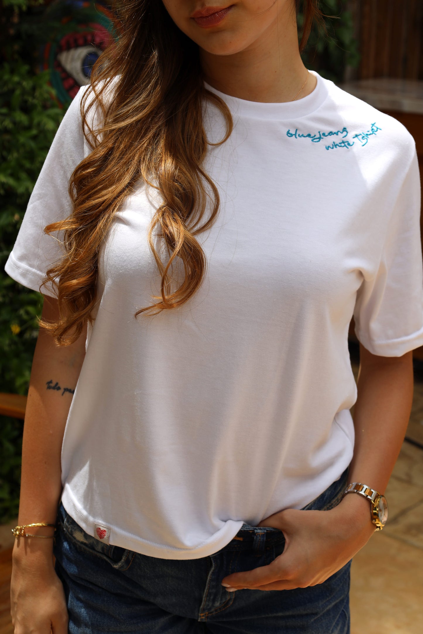 Blue Jeans White T-Shirt Tee