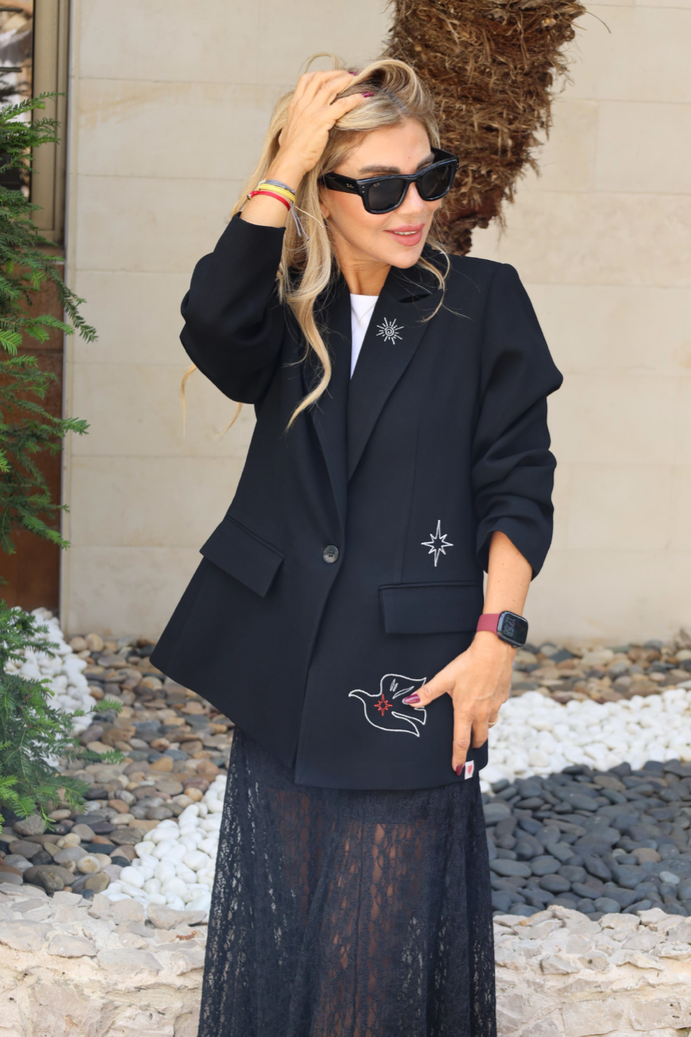 Black Embroidered Blazer