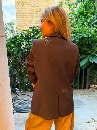 Espresso Embroidered Blazers